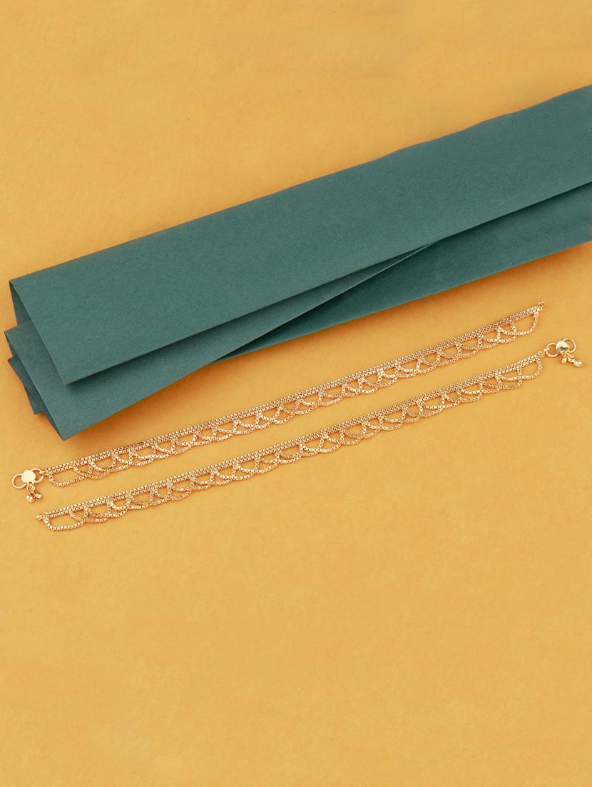 gold metal anklets and payal - 18145213 -  Standard Image - 1