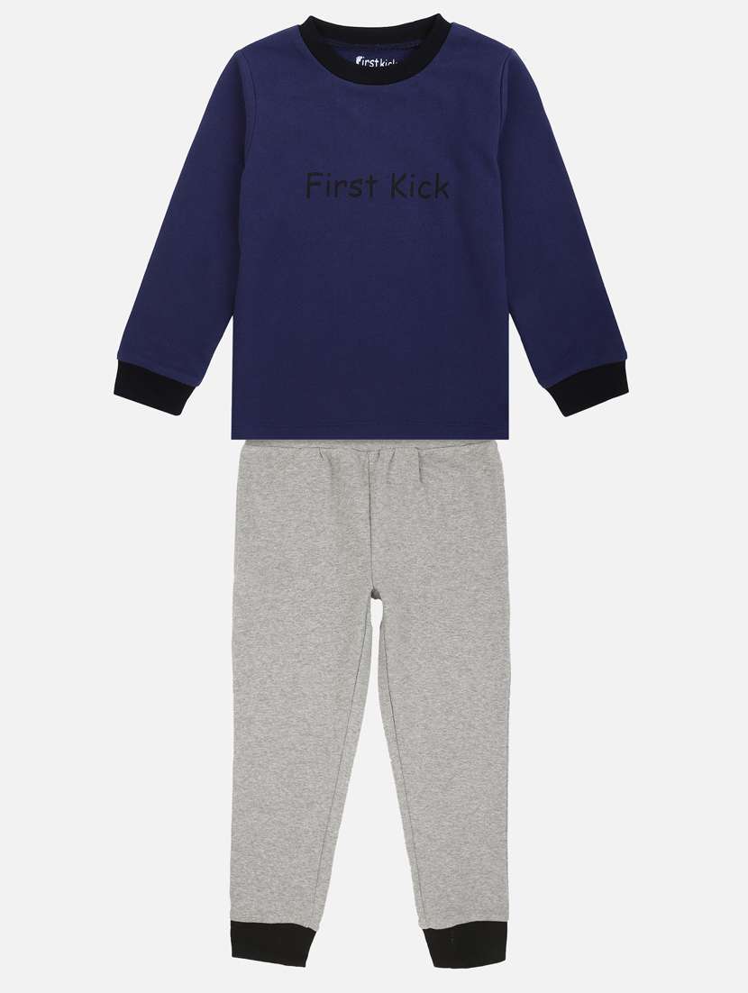 blue printed pyjama set 