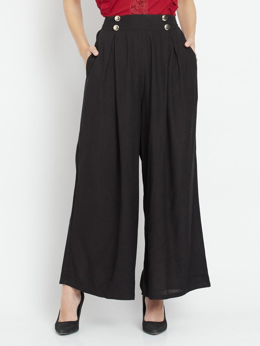 black solid palazzo - 18146036 -  Zoom Image - 0