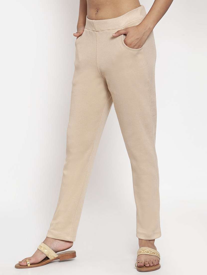 women solid ankle length pants - 18146272 -  Standard Image - 1