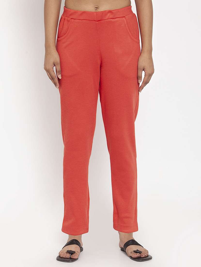women solid ankle length pants - 18146274 - Zoom Image - 0