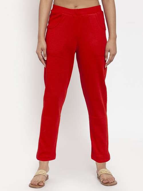 women solid ankle length pants - 18146275 -  Standard Image - 0