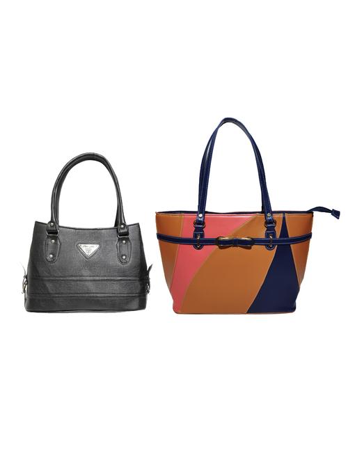multi colored leatherette (pu) combo handbag - 18146391 -  Standard Image - 0