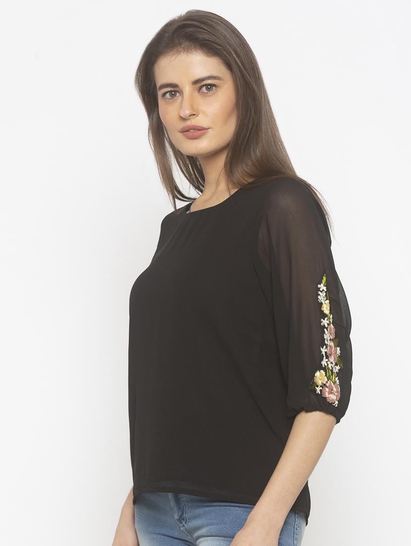round neck solid top - 18146816 - Standard Image - 1