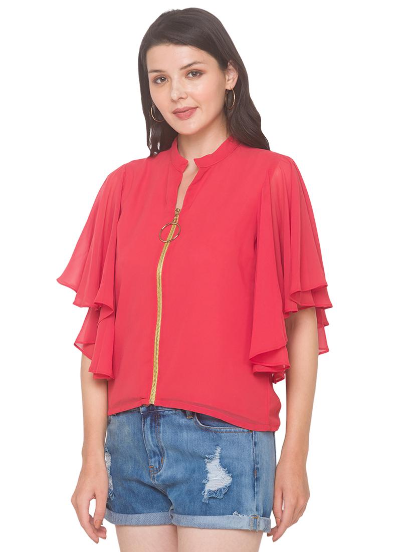 zip up solid top - 18146951 - Standard Image - 1