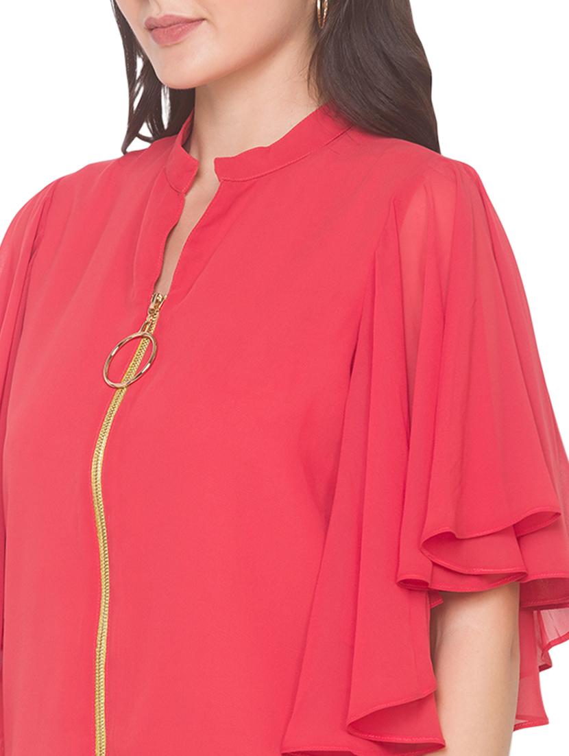 zip up solid top - 18146951 - Standard Image - 4
