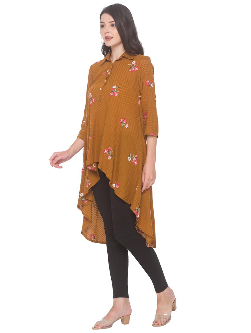 checkered embroidered top - 18146953 - Standard Image - 1