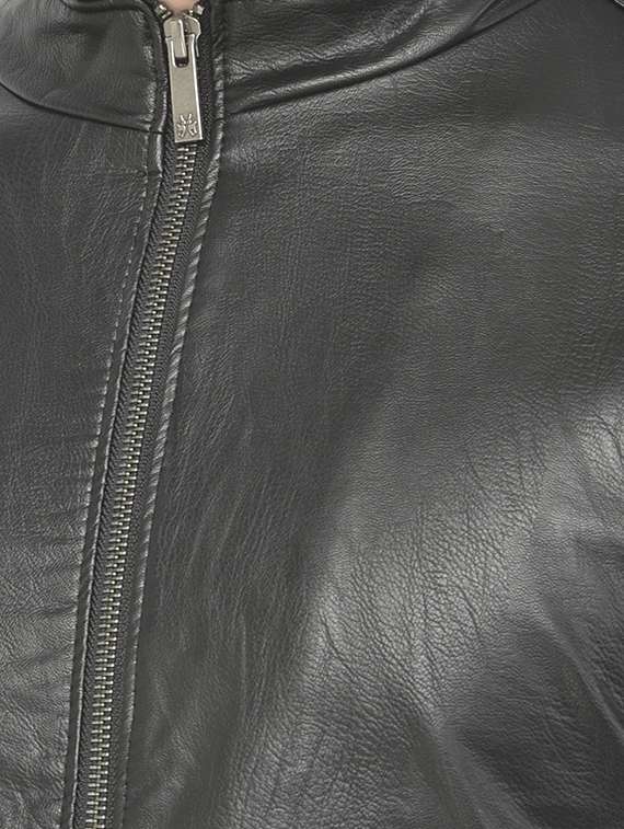 black solid biker jacket - 18151761 -  Standard Image - 4