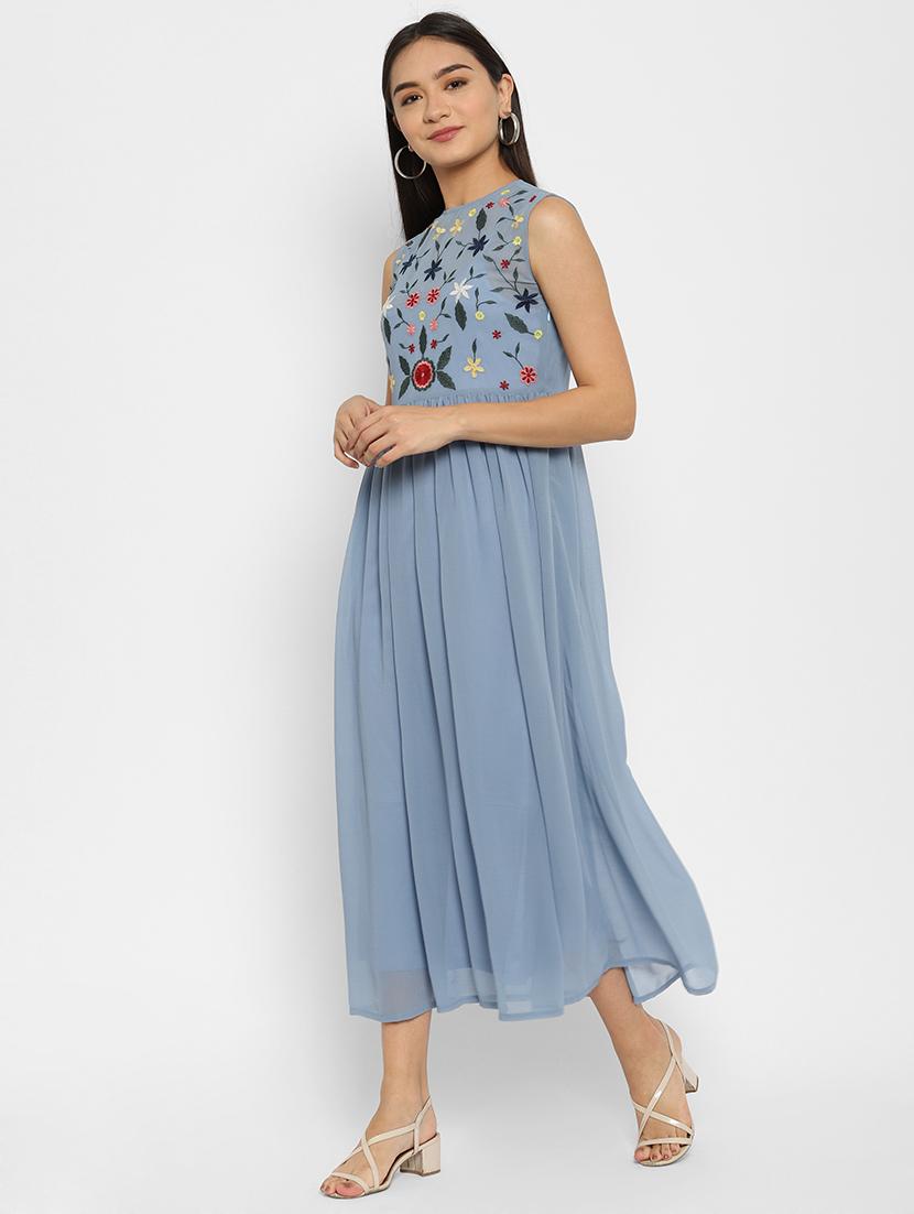 embroidered a-line dress - 18151841 - Standard Image - 1