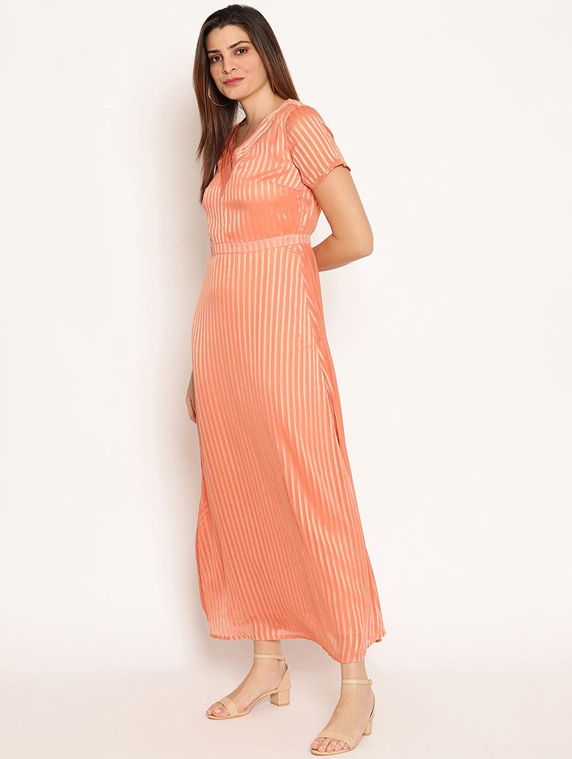 v-neck striped maxi dress - 18151860 -  Standard Image - 1
