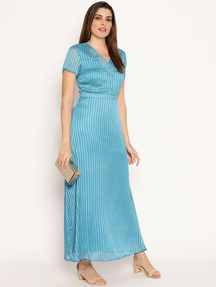 v-neck striped maxi dress - 18151863 -  Standard Image - 1
