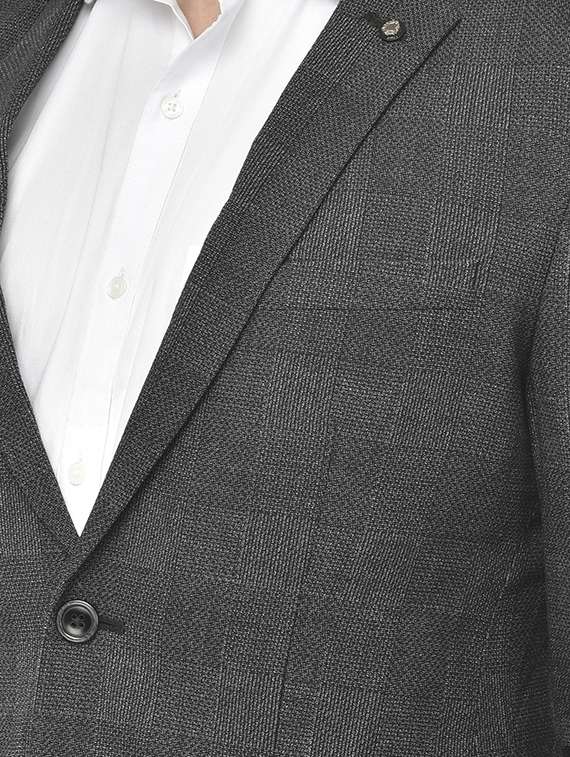 grey cotton blend single breasted suit - 18151919 - Standard Image - 6