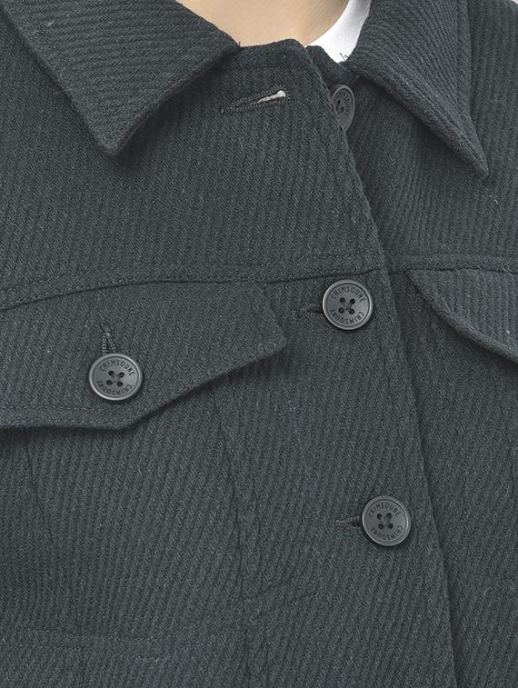 women teal solid shirt collar jacket - 18151947 - Standard Image - 4