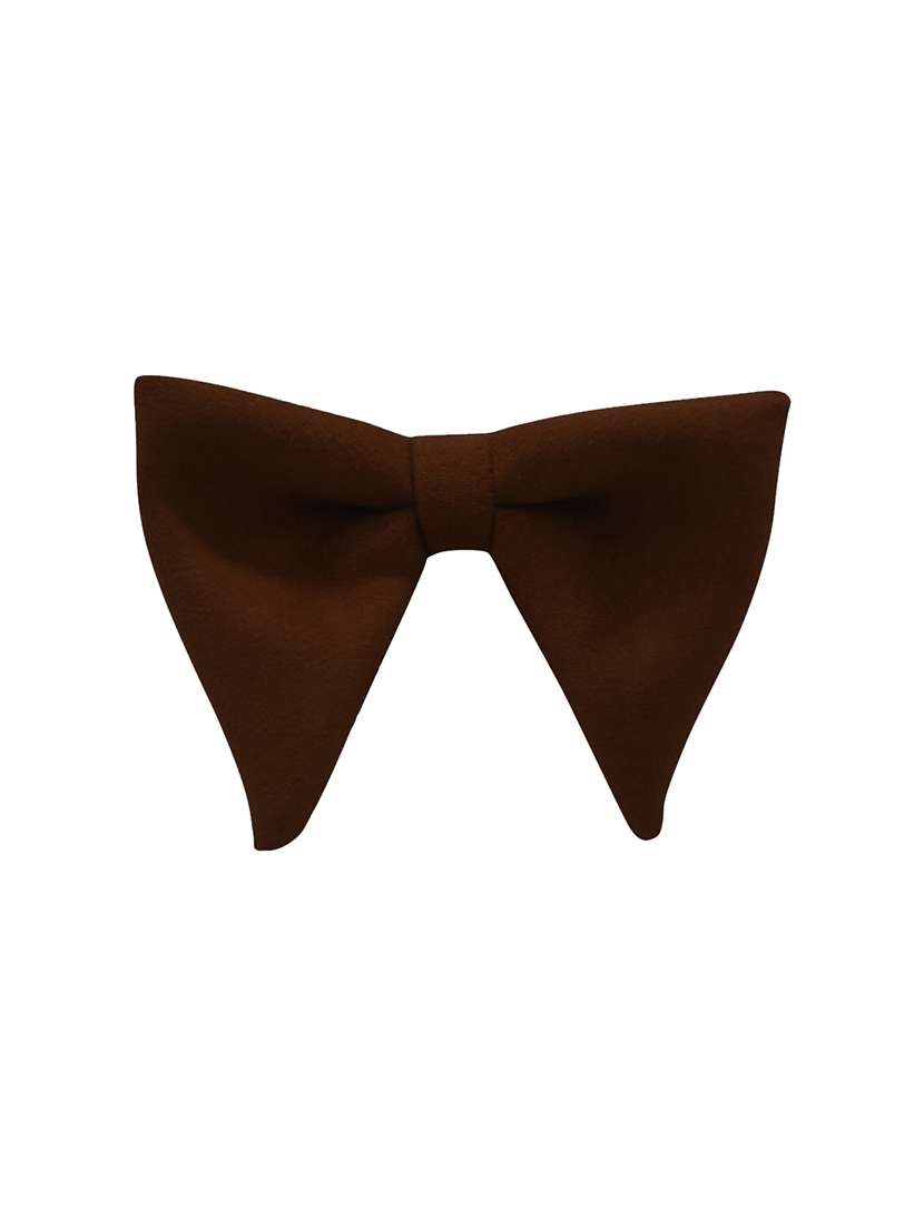 brown cotton blend bow tie