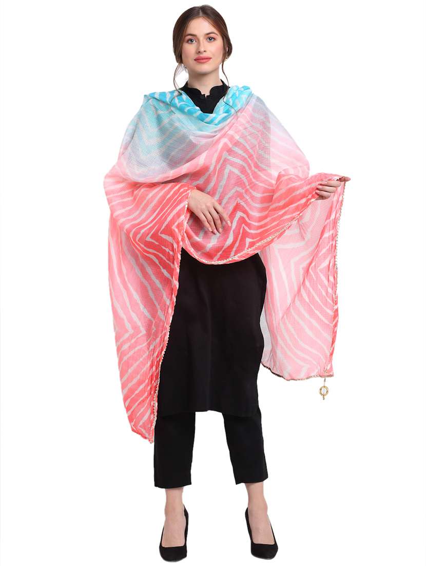multi colored leheriya print dupatta