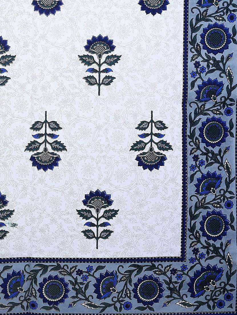 brask india® 300 tc cotton 1 piece king size double bed bedsheet with two pillow covers (bedsheet size 100 x 108 inch) (blue) - 18155201 -  Standard Image - 4