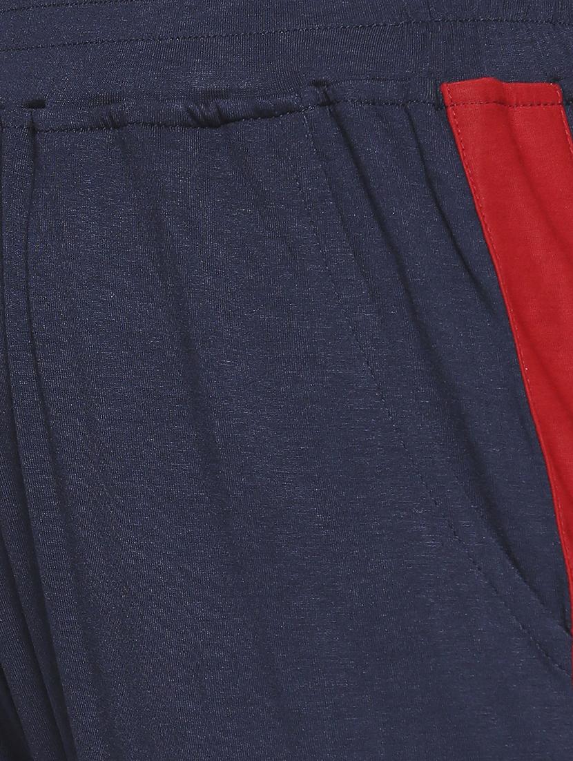 navy blue solid pajama - 18155226 - Standard Image - 4