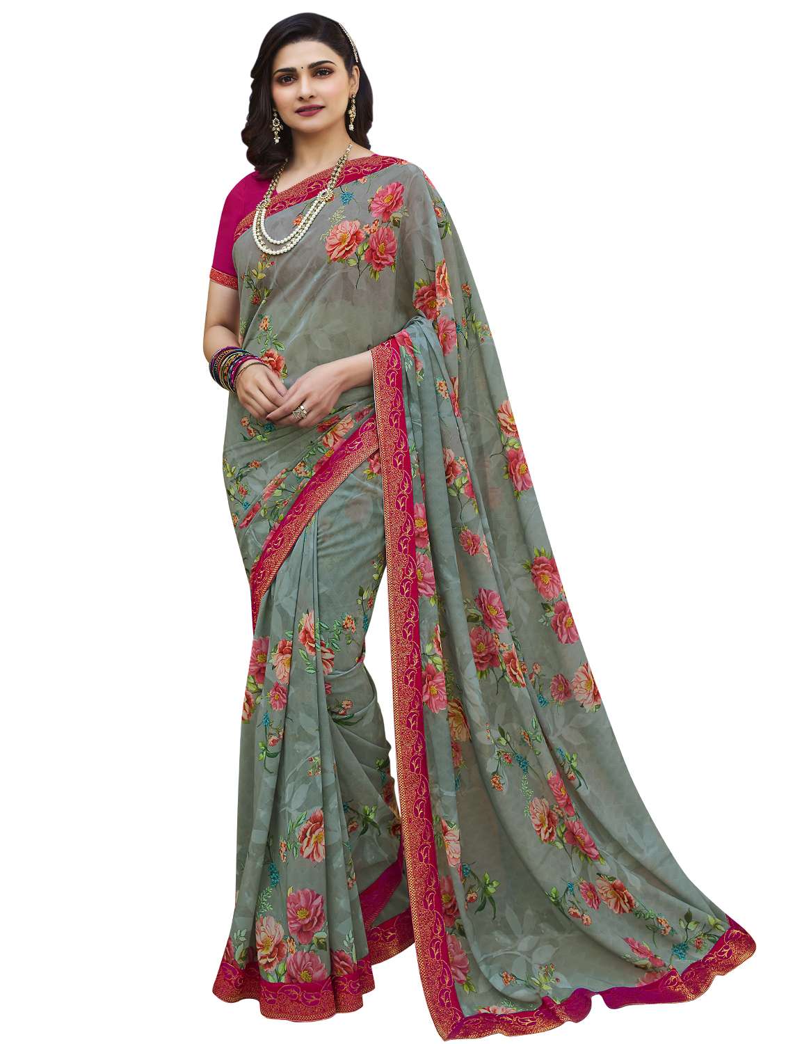 floral printed saree  with blouse