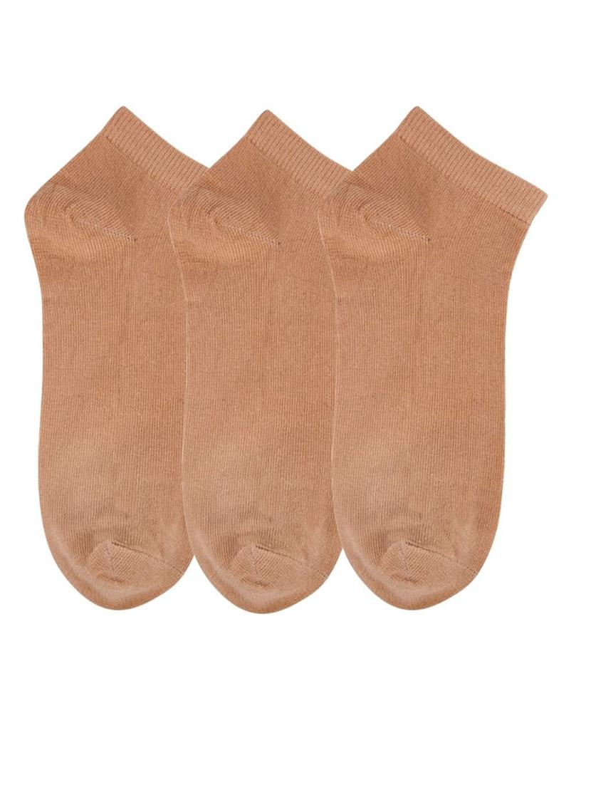 pack of 3 beige cotton ankle length sock - 18157573 - Standard Image - 1