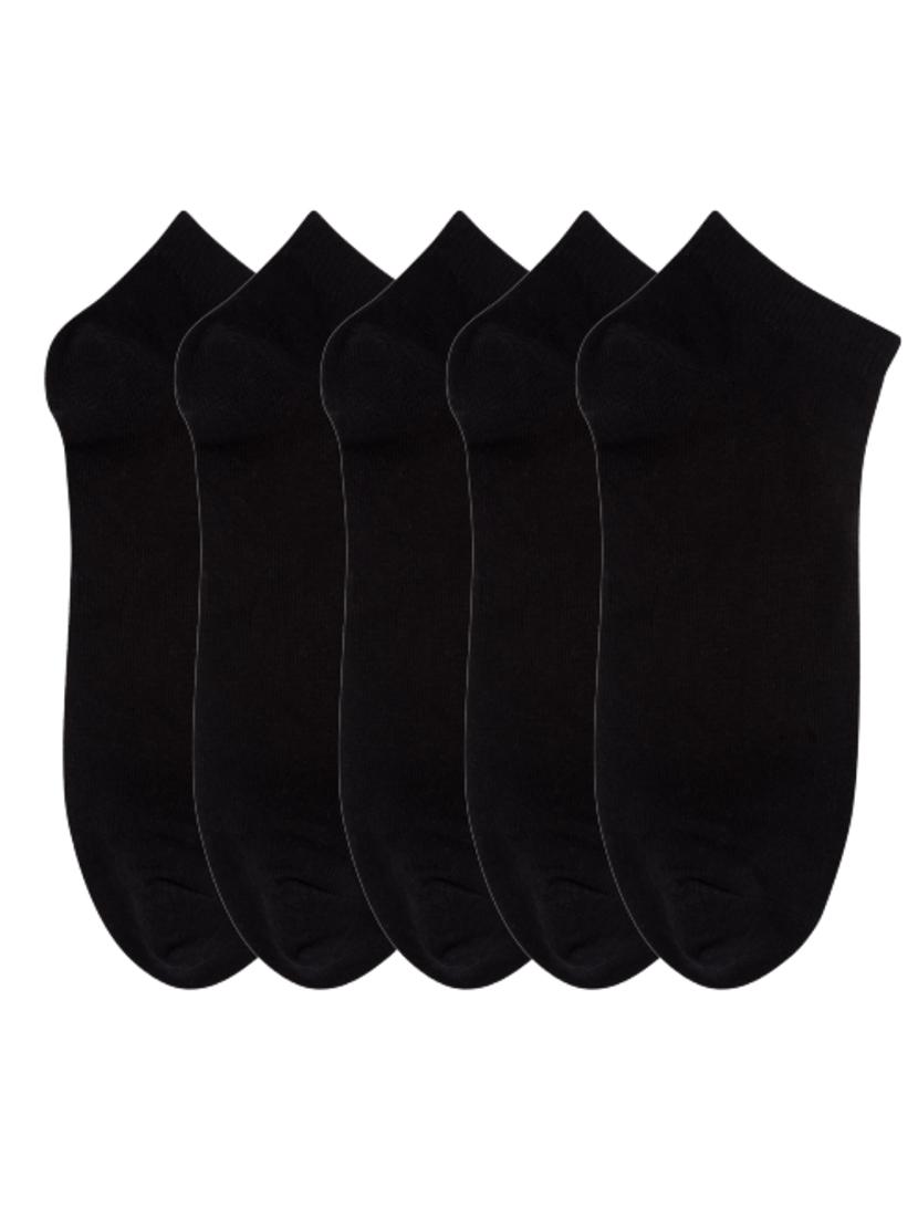 pack of 5 black cotton ankle length sock - 18157575 -  Standard Image - 1