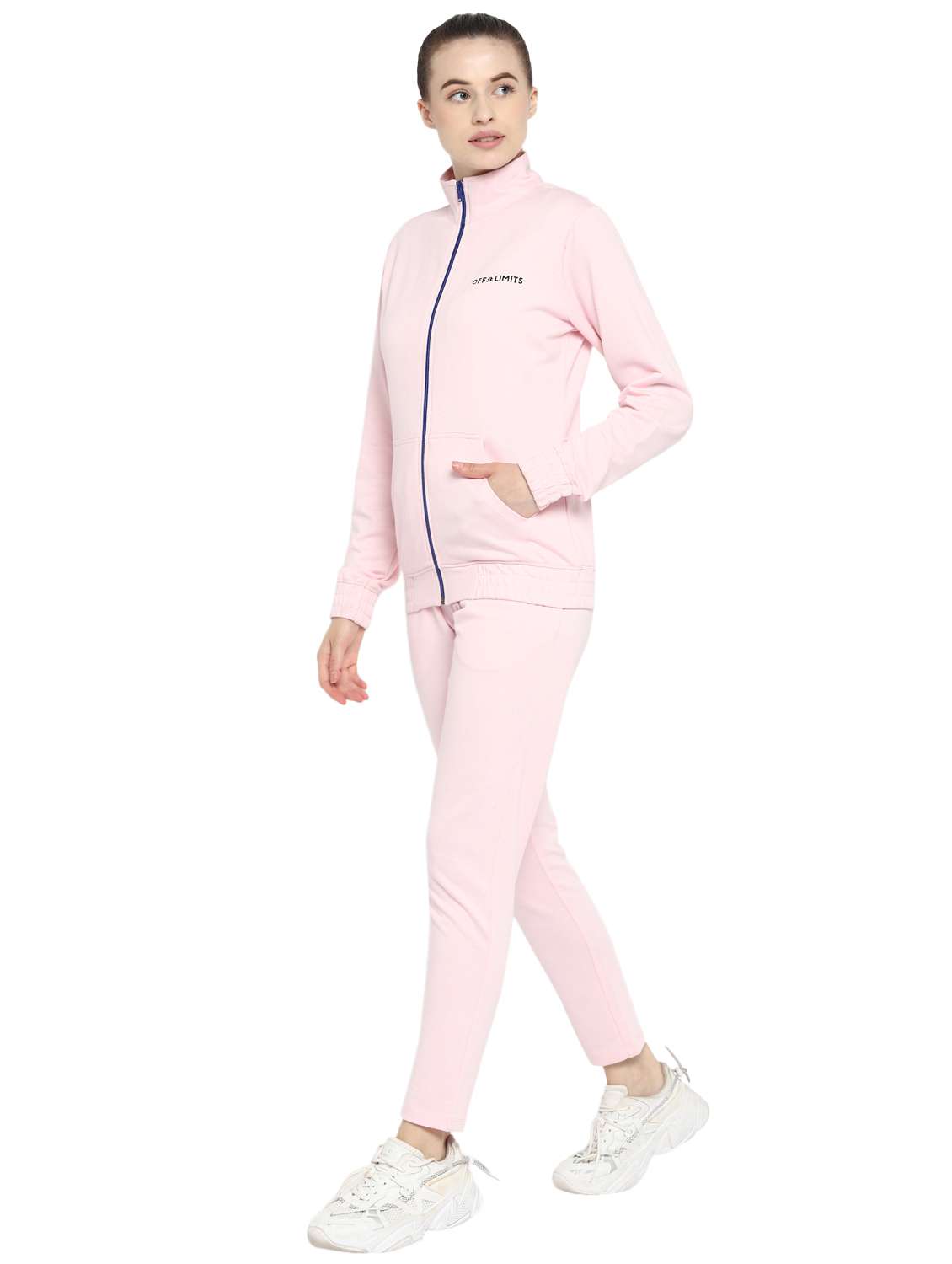 pink solid track pant full length set - 18159184 -  Standard Image - 1