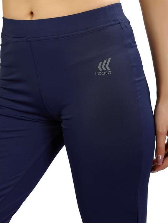 navy blue solid yoga pants track pant - 18163259 -  Standard Image - 4