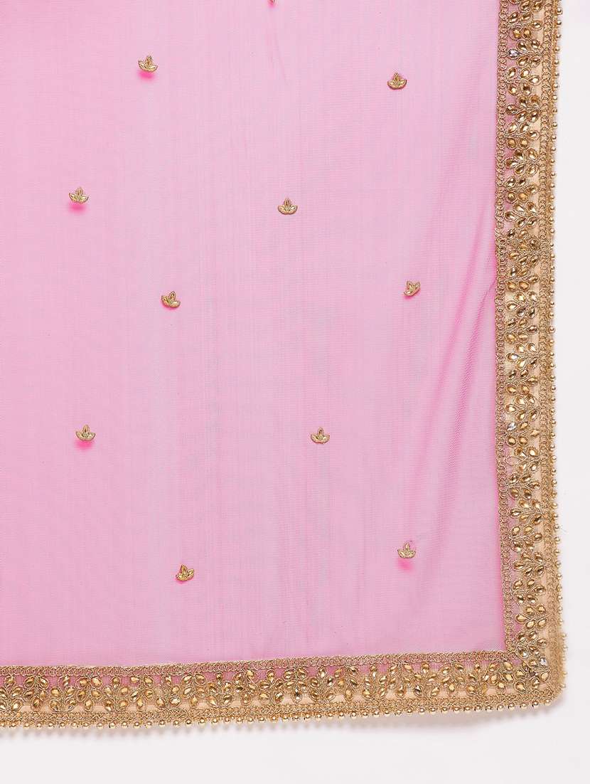 magenta net dupatta - 18163481 - Standard Image - 4