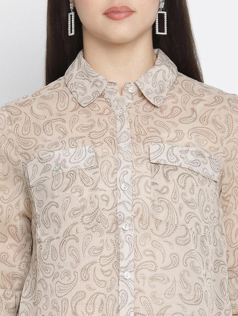 paisley print sheer shirt - 18164702 - Standard Image - 4