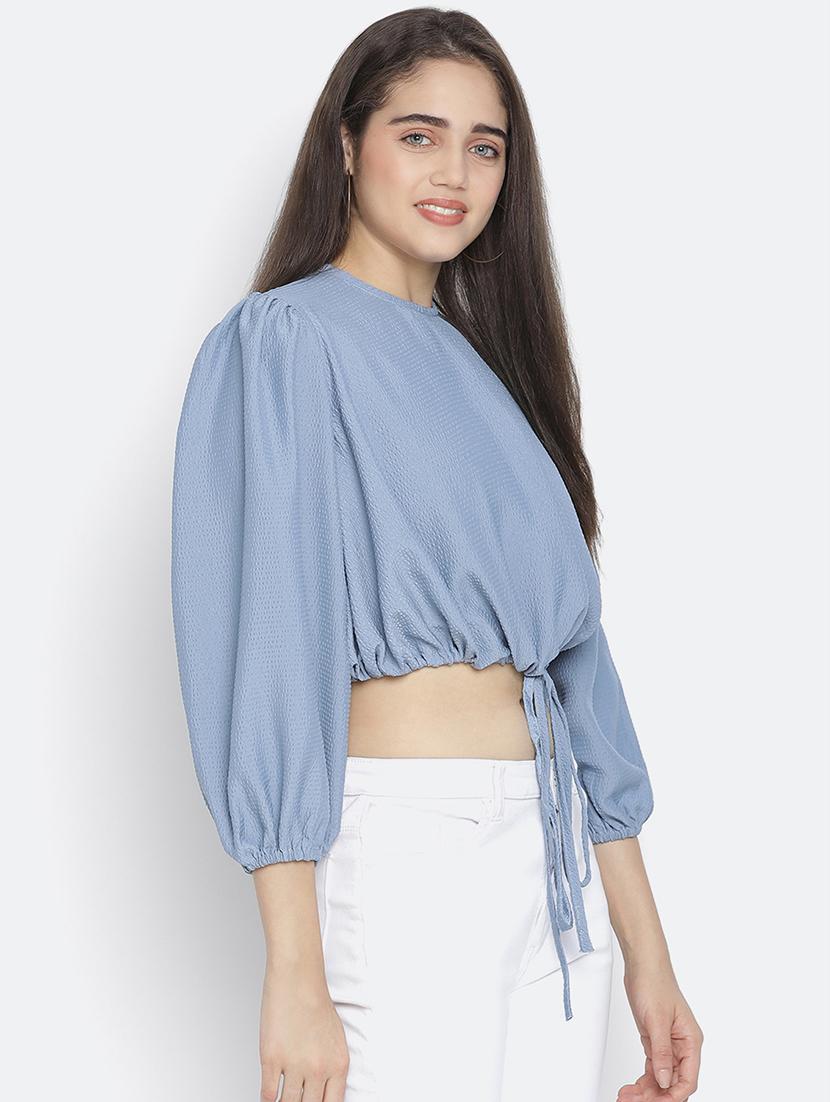 drawstring waist blosuon top - 18164726 -  Standard Image - 1