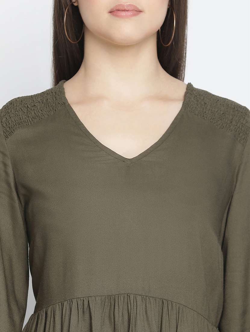 women's tiered dress solid dress - 18164776 -  Standard Image - 4