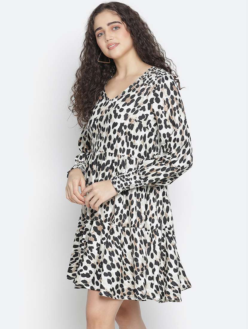 women's tiered dress animal print dress - 18164777 -  Standard Image - 1