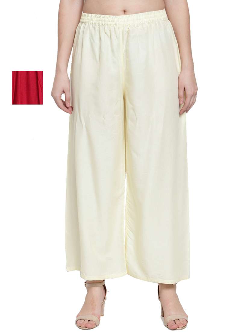 set of 2 solid flared palazzo