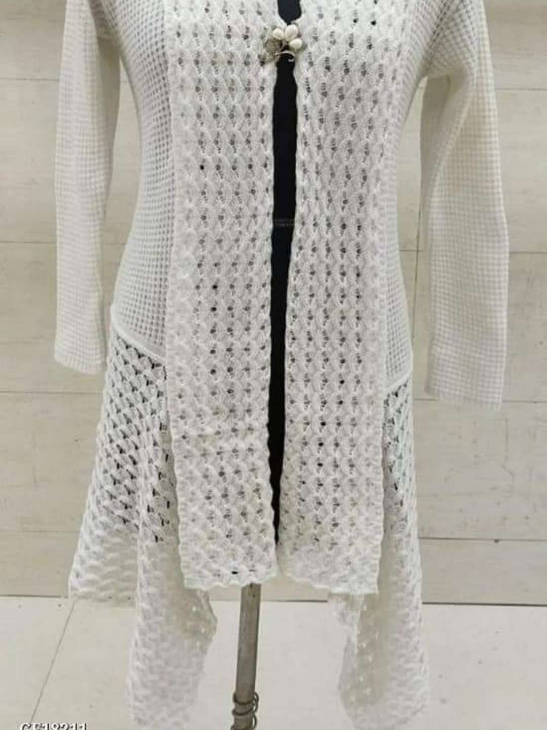 Buy online Women's Woolen Shrugs White Color from shrugs Jackets