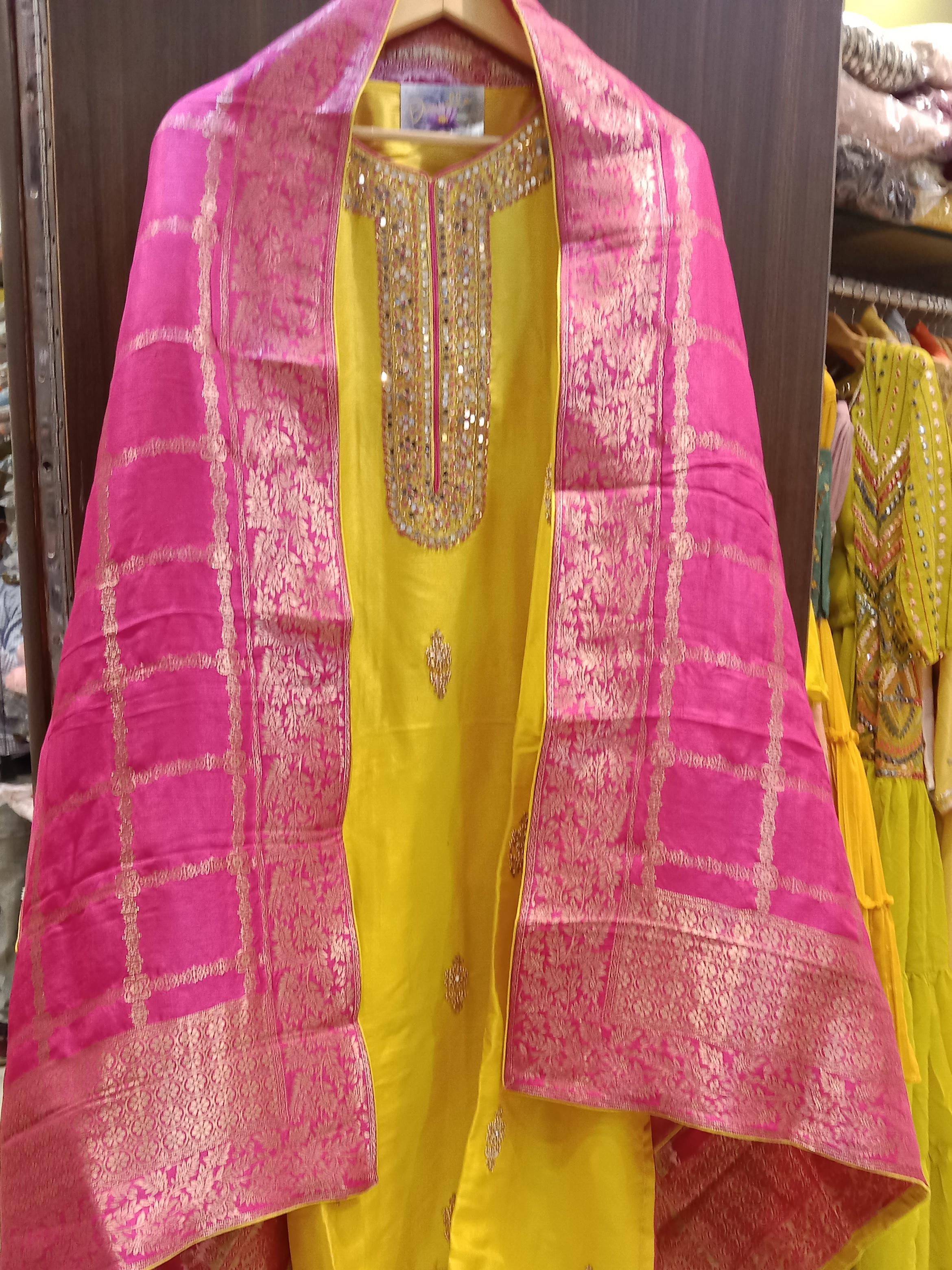 ladies unstitched suits fabric silk - 18169387 - Standard Image - 1