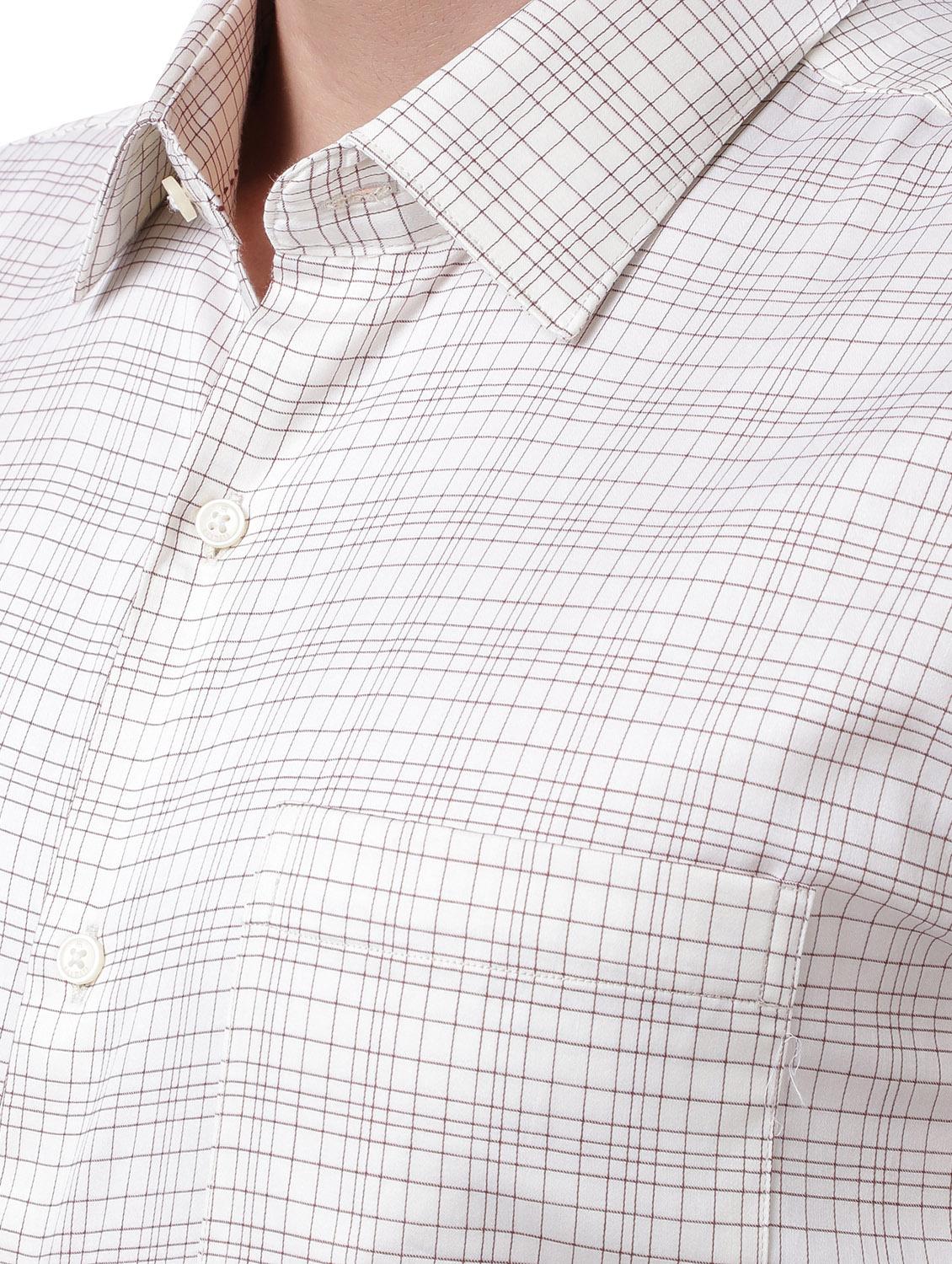 beige checked formal shirt - 18169946 - Standard Image - 4