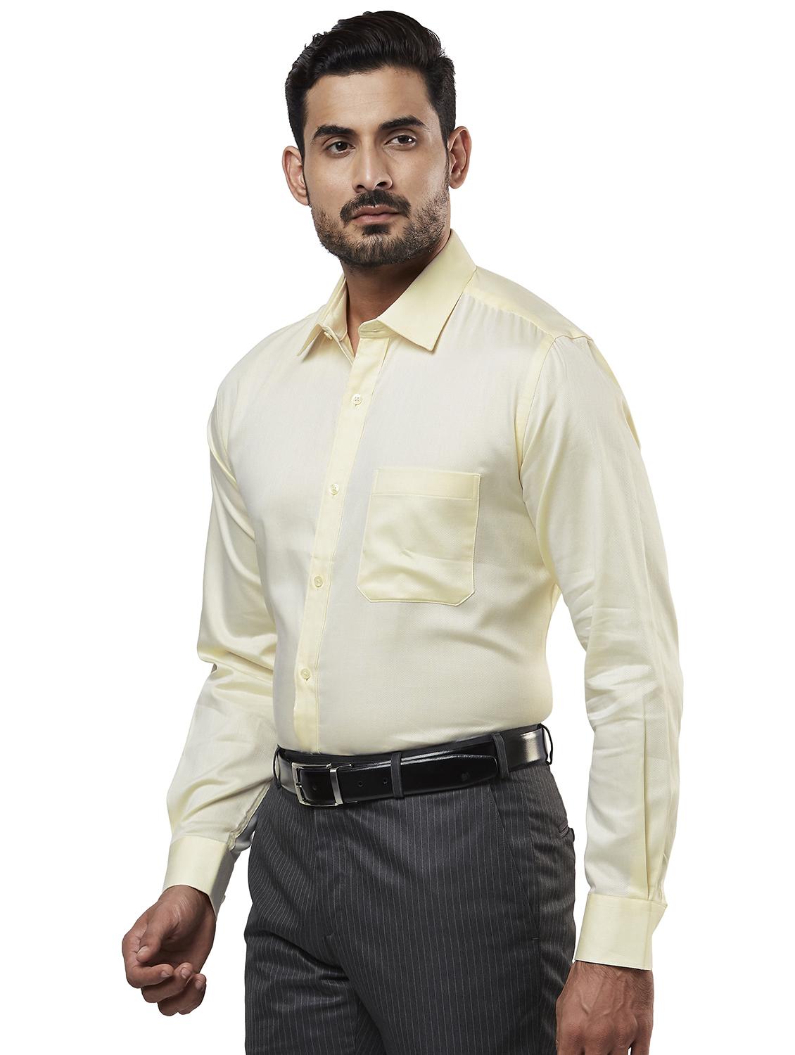 yellow solid formal shirt - 18169953 -  Standard Image - 1