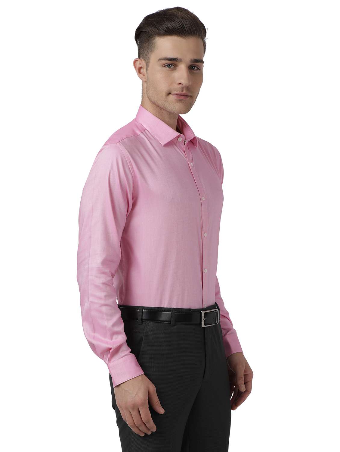 pink solid formal shirt - 18169966 -  Standard Image - 1