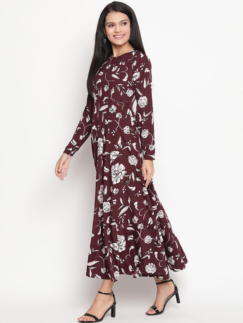round neck floral maxi dress - 18170390 - Standard Image - 1