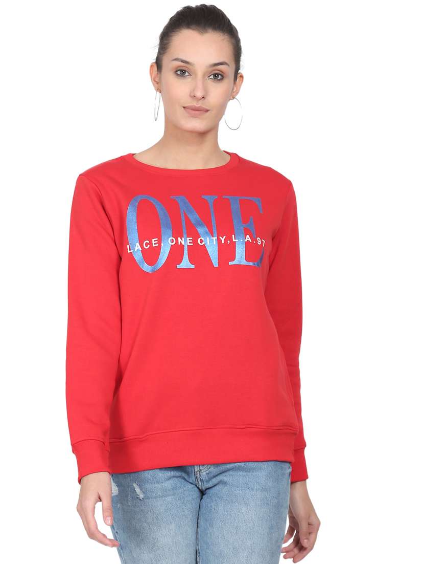 women's chest print sweatshirt