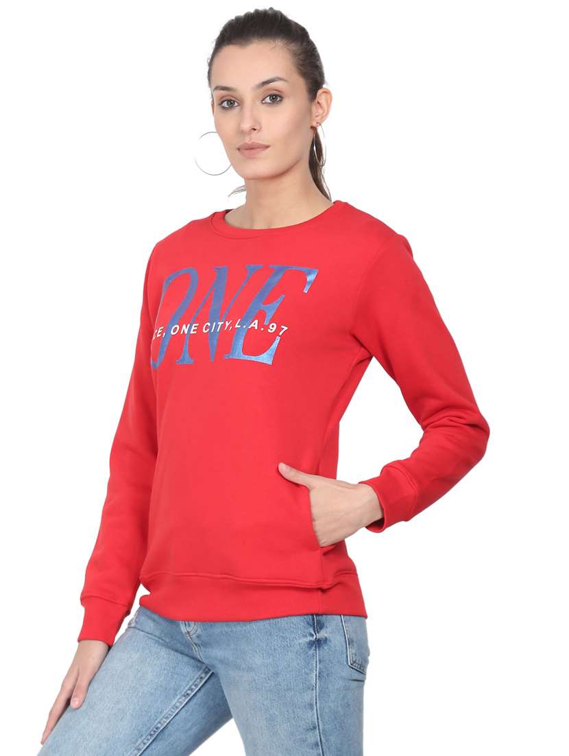 women's chest print sweatshirt - 18170693 -  Standard Image - 1