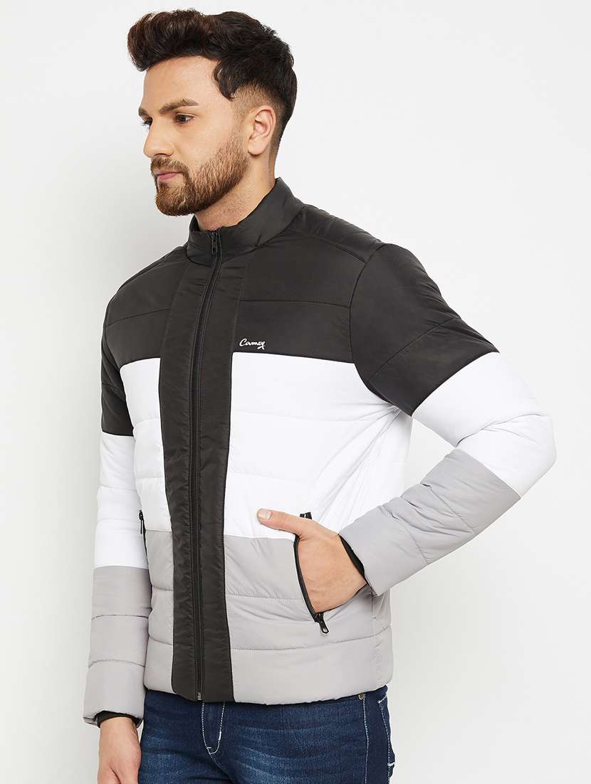 men color block long sleeve quilted jacket - 18170830 -  Standard Image - 1