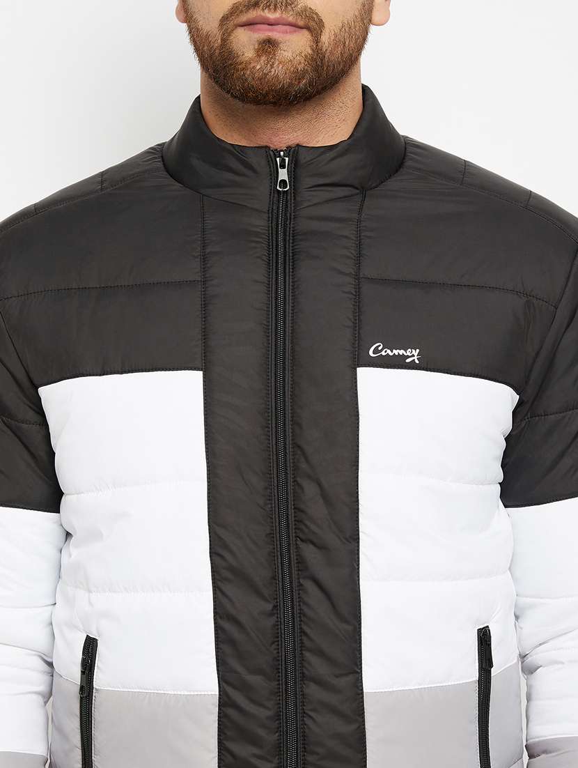 men color block long sleeve quilted jacket - 18170830 -  Standard Image - 4