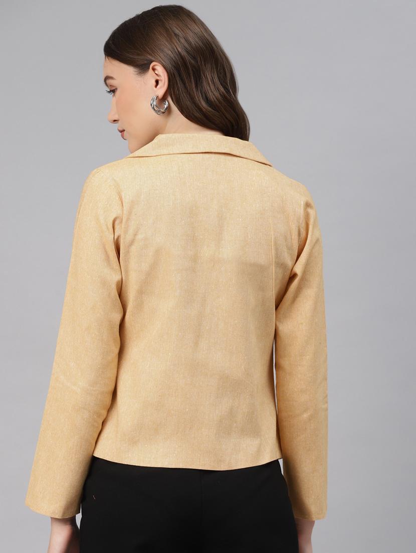 yellow solid formal blazer - 18171206 - Standard Image - 1