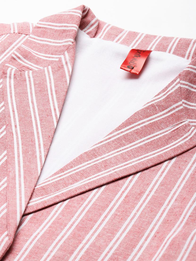 pink striped formal blazer - 18171207 - Standard Image - 4