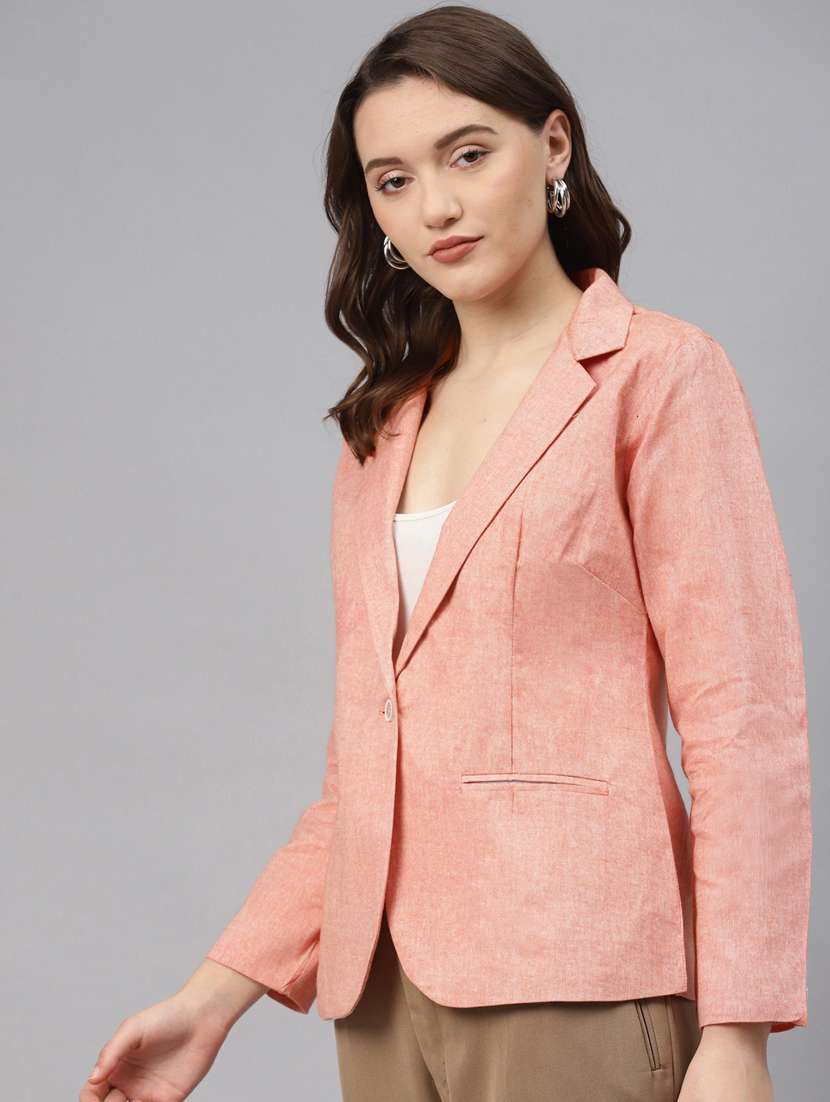 coral solid formal blazer