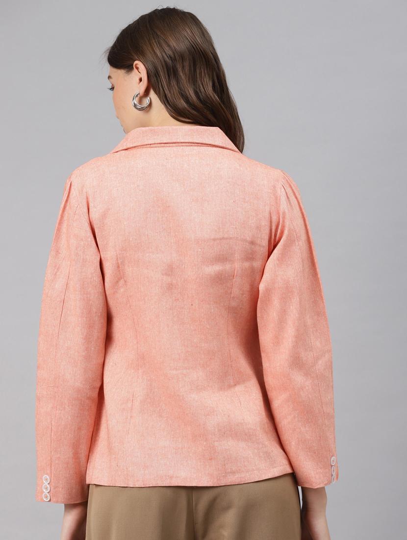 coral solid formal blazer - 18171208 - Standard Image - 1