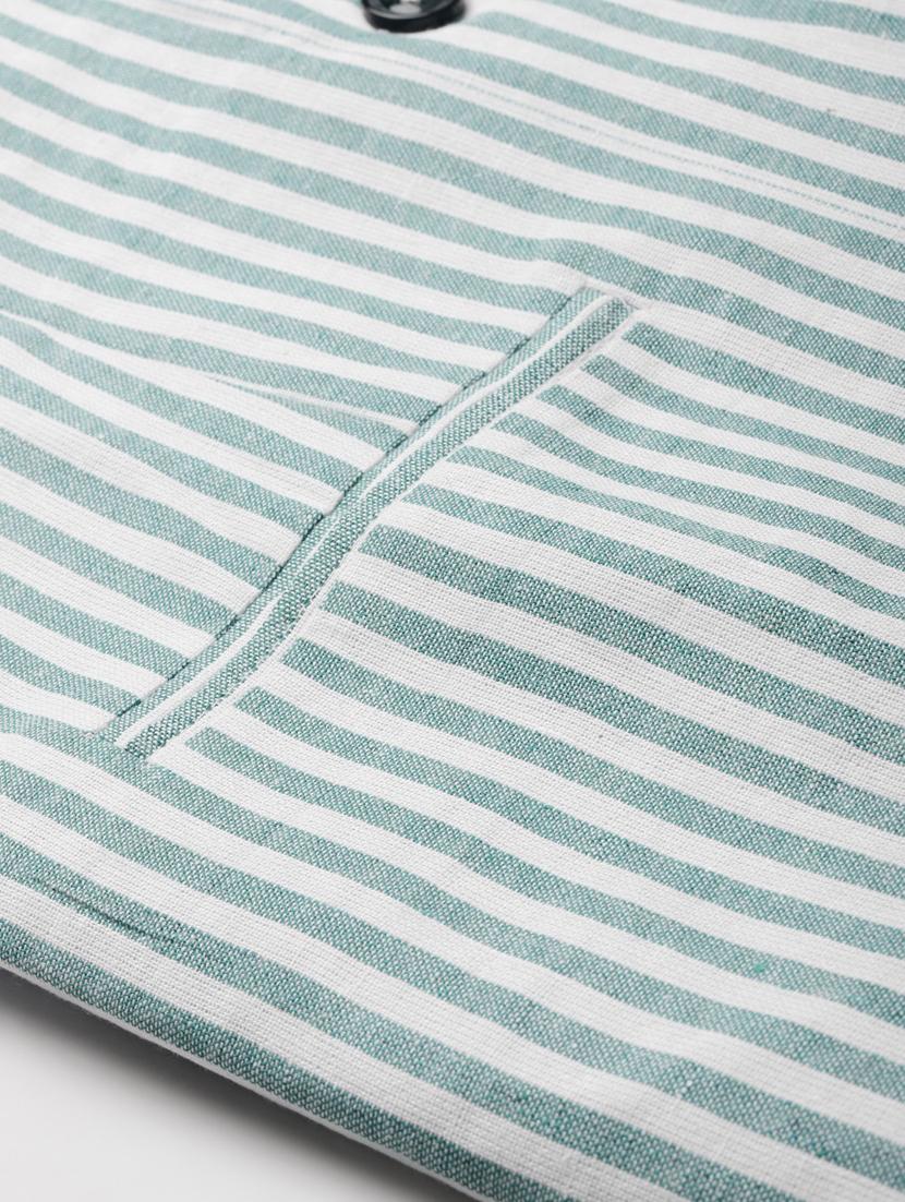sea green striped formal blazer - 18171210 - Standard Image - 4