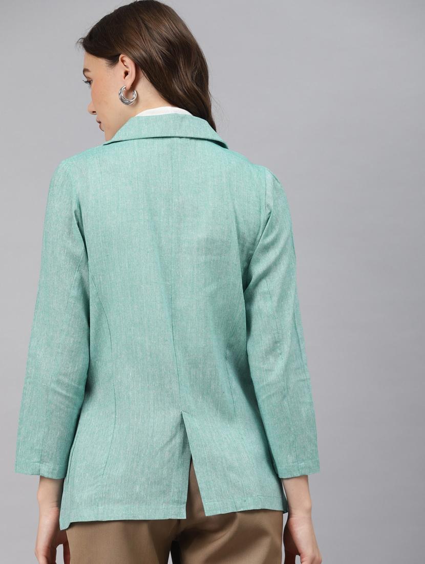 green solid formal blazer - 18171212 - Standard Image - 1