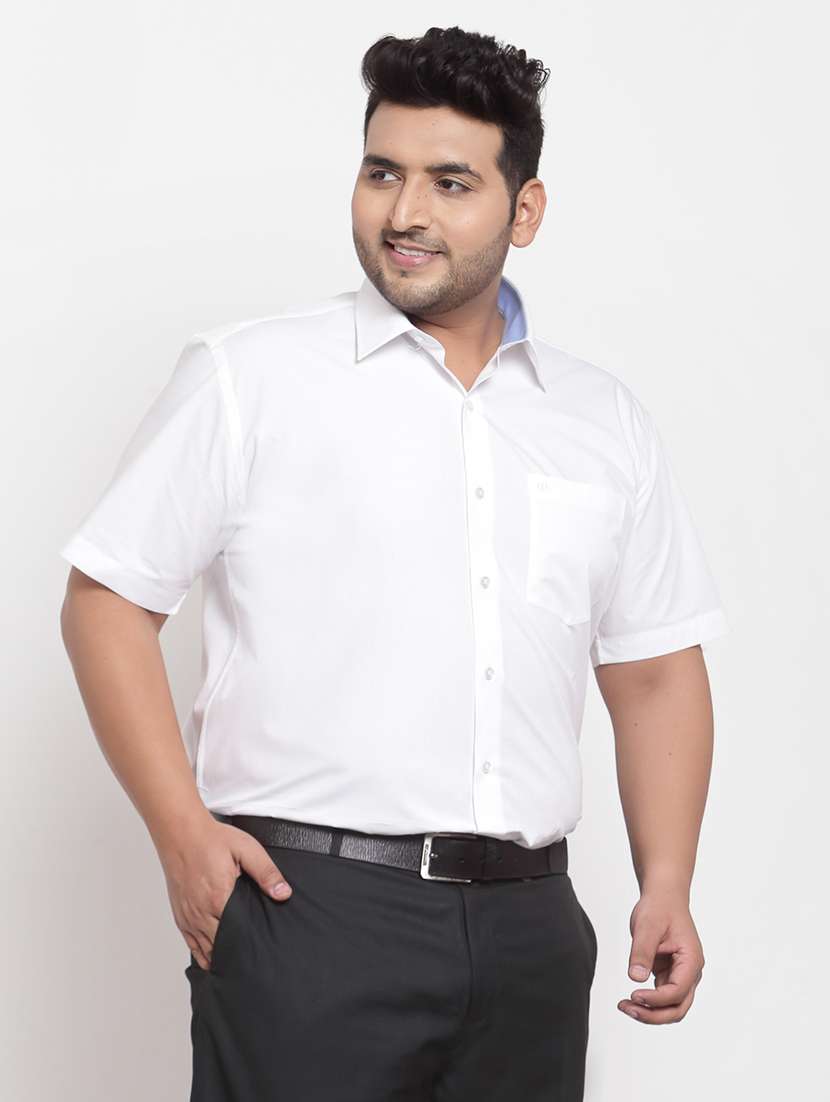 white solid casual shirt - 18172061 -  Standard Image - 1