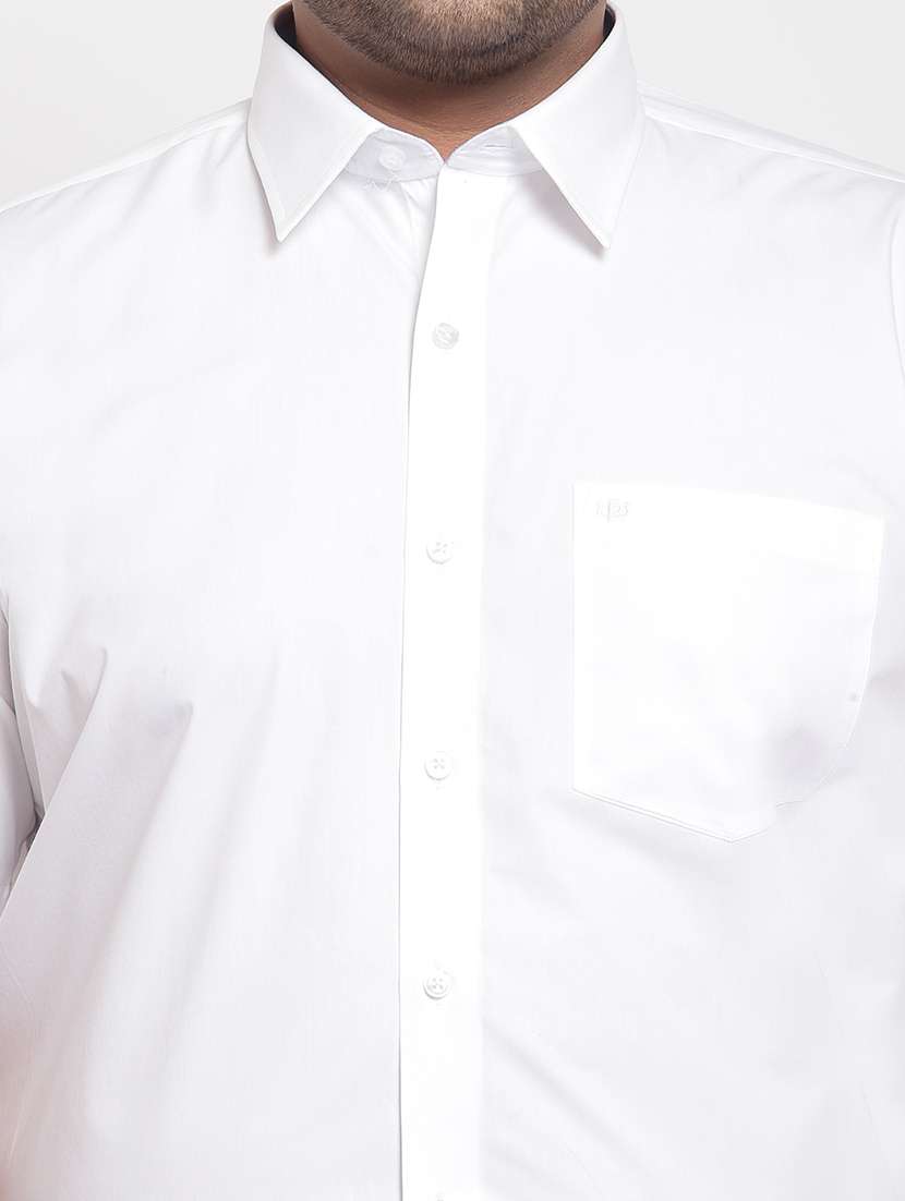white solid casual shirt - 18172061 -  Standard Image - 4